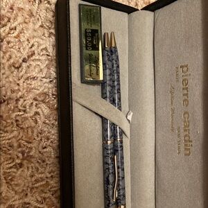 Pierre Cardin Blue Marble Pen Set